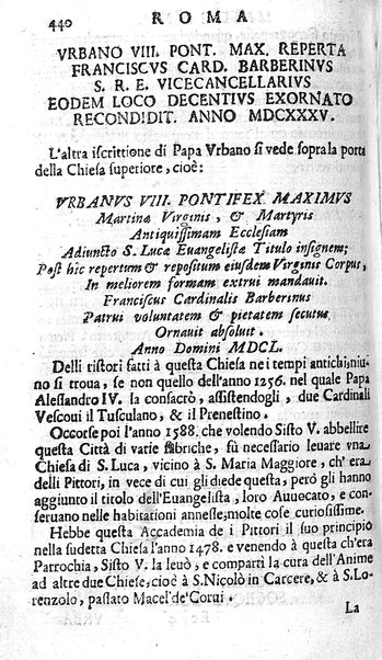 Ritratto di Roma moderna: nel quale sono descritte, le sagre basiliche, le chiese, collegij, confraternite, librerie, ospedali, monasteri, fontane, giardini, palazzi, pitture, sculture, e statue più famose, esistenti dentro, e fuori della città. Con la narratione dell'opere pie, ... Distinto in quatordici rioni, abbellito con le figure di rame, e raccolto dall'auttori, accennati nel primo tomo