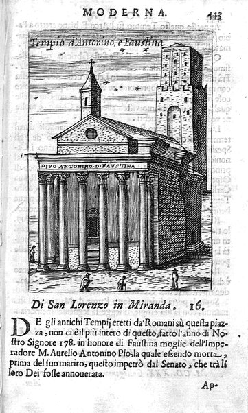 Ritratto di Roma moderna: nel quale sono descritte, le sagre basiliche, le chiese, collegij, confraternite, librerie, ospedali, monasteri, fontane, giardini, palazzi, pitture, sculture, e statue più famose, esistenti dentro, e fuori della città. Con la narratione dell'opere pie, ... Distinto in quatordici rioni, abbellito con le figure di rame, e raccolto dall'auttori, accennati nel primo tomo