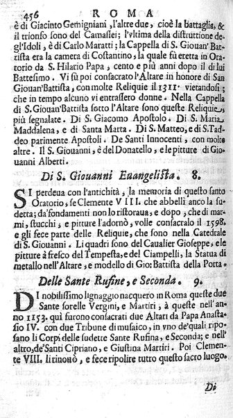 Ritratto di Roma moderna: nel quale sono descritte, le sagre basiliche, le chiese, collegij, confraternite, librerie, ospedali, monasteri, fontane, giardini, palazzi, pitture, sculture, e statue più famose, esistenti dentro, e fuori della città. Con la narratione dell'opere pie, ... Distinto in quatordici rioni, abbellito con le figure di rame, e raccolto dall'auttori, accennati nel primo tomo