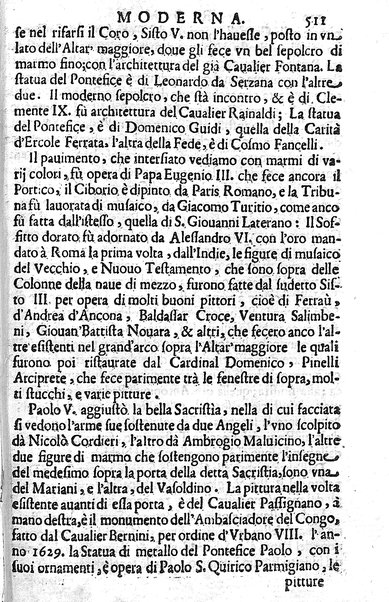 Ritratto di Roma moderna: nel quale sono descritte, le sagre basiliche, le chiese, collegij, confraternite, librerie, ospedali, monasteri, fontane, giardini, palazzi, pitture, sculture, e statue più famose, esistenti dentro, e fuori della città. Con la narratione dell'opere pie, ... Distinto in quatordici rioni, abbellito con le figure di rame, e raccolto dall'auttori, accennati nel primo tomo