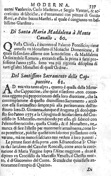 Ritratto di Roma moderna: nel quale sono descritte, le sagre basiliche, le chiese, collegij, confraternite, librerie, ospedali, monasteri, fontane, giardini, palazzi, pitture, sculture, e statue più famose, esistenti dentro, e fuori della città. Con la narratione dell'opere pie, ... Distinto in quatordici rioni, abbellito con le figure di rame, e raccolto dall'auttori, accennati nel primo tomo