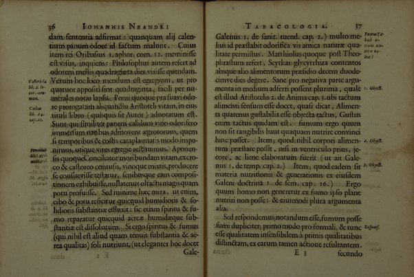 Tabacologia: hoc est tabaci, seu nicotianae descripti medico-chirurgico-pharmaceutica vel eius praeparatio et usus in omnibus fermè corporis humani incommodis. Per Johannem Neandrum Bremanum, ...