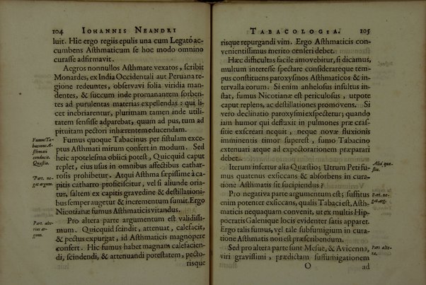 Tabacologia: hoc est tabaci, seu nicotianae descripti medico-chirurgico-pharmaceutica vel eius praeparatio et usus in omnibus fermè corporis humani incommodis. Per Johannem Neandrum Bremanum, ...