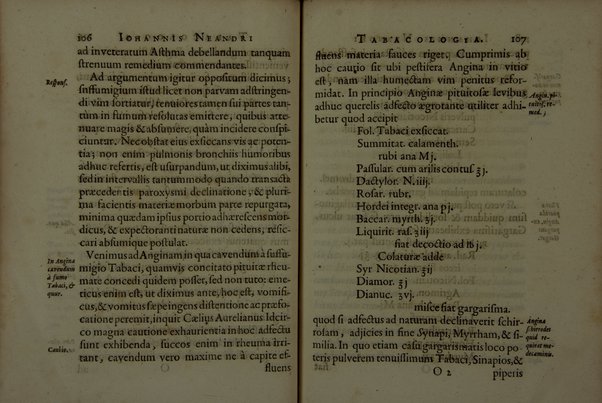 Tabacologia: hoc est tabaci, seu nicotianae descripti medico-chirurgico-pharmaceutica vel eius praeparatio et usus in omnibus fermè corporis humani incommodis. Per Johannem Neandrum Bremanum, ...