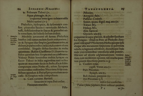 Tabacologia: hoc est tabaci, seu nicotianae descripti medico-chirurgico-pharmaceutica vel eius praeparatio et usus in omnibus fermè corporis humani incommodis. Per Johannem Neandrum Bremanum, ...