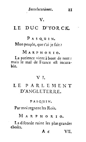 Pasquini et Marphorii curiosae interlocutiones, super praesentem orbis christiani statum publicatae in Romano capitolio anno 1683. Et Latinè ac Gallicè editae