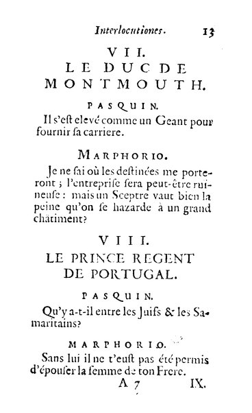 Pasquini et Marphorii curiosae interlocutiones, super praesentem orbis christiani statum publicatae in Romano capitolio anno 1683. Et Latinè ac Gallicè editae