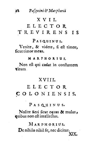 Pasquini et Marphorii curiosae interlocutiones, super praesentem orbis christiani statum publicatae in Romano capitolio anno 1683. Et Latinè ac Gallicè editae