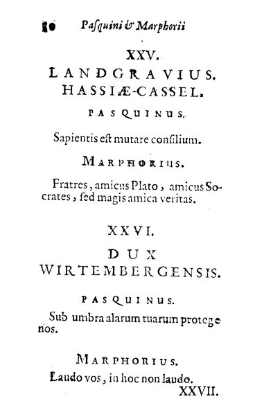 Pasquini et Marphorii curiosae interlocutiones, super praesentem orbis christiani statum publicatae in Romano capitolio anno 1683. Et Latinè ac Gallicè editae