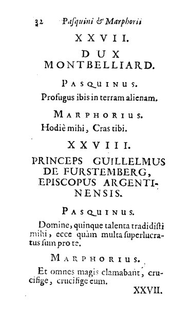 Pasquini et Marphorii curiosae interlocutiones, super praesentem orbis christiani statum publicatae in Romano capitolio anno 1683. Et Latinè ac Gallicè editae