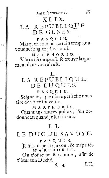 Pasquini et Marphorii curiosae interlocutiones, super praesentem orbis christiani statum publicatae in Romano capitolio anno 1683. Et Latinè ac Gallicè editae