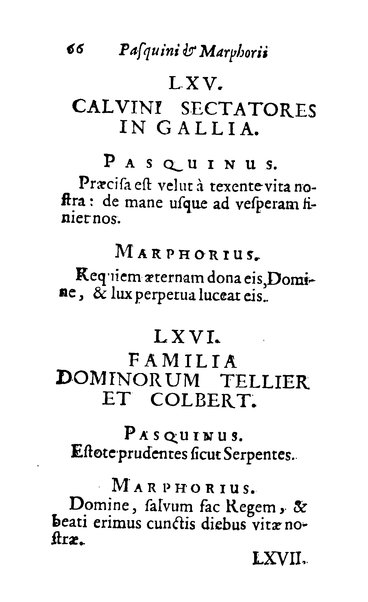 Pasquini et Marphorii curiosae interlocutiones, super praesentem orbis christiani statum publicatae in Romano capitolio anno 1683. Et Latinè ac Gallicè editae