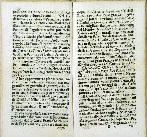 Viaggio curioso de' palazzi, e ville più notabili di Roma, di Pietro de' Sebastiani professore della lingua toscana, che dimostra le sudette cose