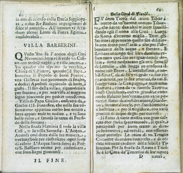 Viaggio curioso de' palazzi, e ville più notabili di Roma, di Pietro de' Sebastiani professore della lingua toscana, che dimostra le sudette cose