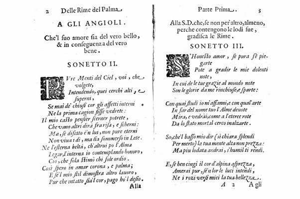 Delle rime del signor Giouanni Palma, tra gl'Infuriati academici napolitani l'Impaziente, prima, e seconda parte. Per pascolo degl'ingegni studiosi delle pure poesie toscane date alla luce nel mondo