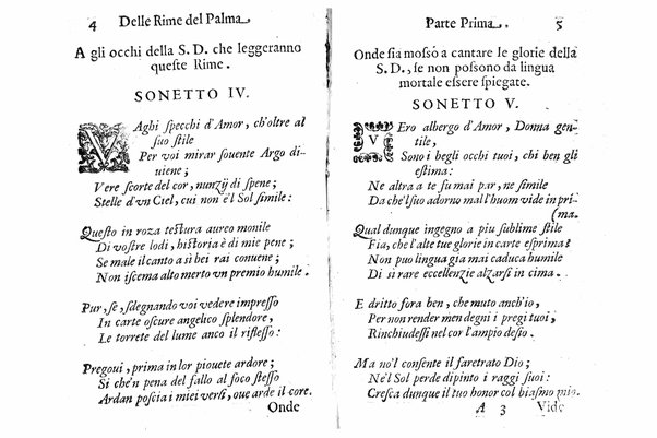 Delle rime del signor Giouanni Palma, tra gl'Infuriati academici napolitani l'Impaziente, prima, e seconda parte. Per pascolo degl'ingegni studiosi delle pure poesie toscane date alla luce nel mondo