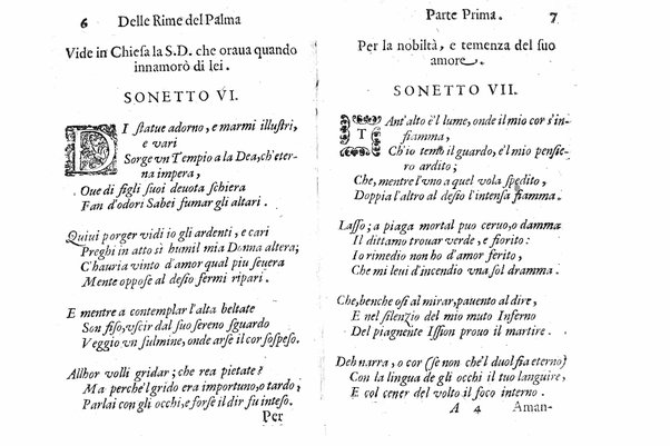 Delle rime del signor Giouanni Palma, tra gl'Infuriati academici napolitani l'Impaziente, prima, e seconda parte. Per pascolo degl'ingegni studiosi delle pure poesie toscane date alla luce nel mondo