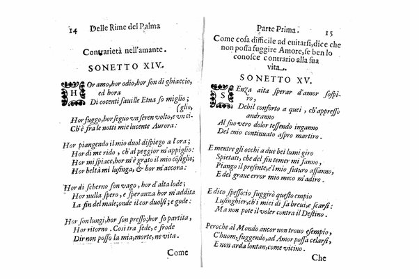 Delle rime del signor Giouanni Palma, tra gl'Infuriati academici napolitani l'Impaziente, prima, e seconda parte. Per pascolo degl'ingegni studiosi delle pure poesie toscane date alla luce nel mondo