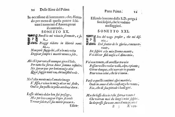 Delle rime del signor Giouanni Palma, tra gl'Infuriati academici napolitani l'Impaziente, prima, e seconda parte. Per pascolo degl'ingegni studiosi delle pure poesie toscane date alla luce nel mondo