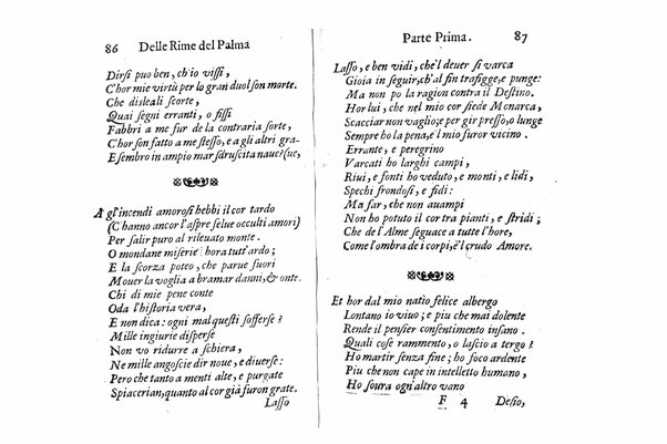 Delle rime del signor Giouanni Palma, tra gl'Infuriati academici napolitani l'Impaziente, prima, e seconda parte. Per pascolo degl'ingegni studiosi delle pure poesie toscane date alla luce nel mondo