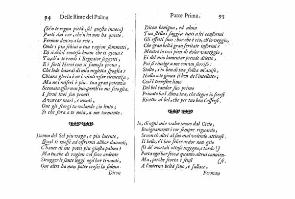 Delle rime del signor Giouanni Palma, tra gl'Infuriati academici napolitani l'Impaziente, prima, e seconda parte. Per pascolo degl'ingegni studiosi delle pure poesie toscane date alla luce nel mondo