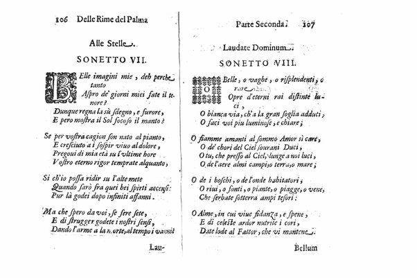 Delle rime del signor Giouanni Palma, tra gl'Infuriati academici napolitani l'Impaziente, prima, e seconda parte. Per pascolo degl'ingegni studiosi delle pure poesie toscane date alla luce nel mondo