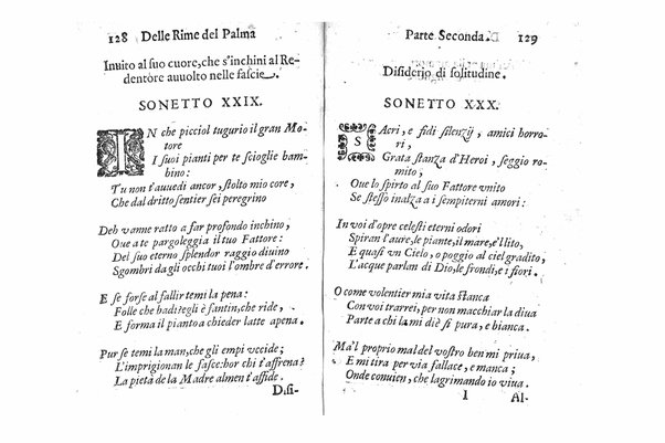 Delle rime del signor Giouanni Palma, tra gl'Infuriati academici napolitani l'Impaziente, prima, e seconda parte. Per pascolo degl'ingegni studiosi delle pure poesie toscane date alla luce nel mondo