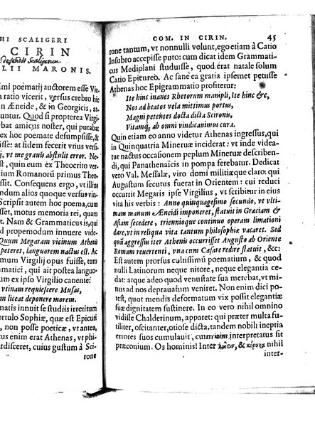 Catalecta Virgilii & aliorum poëtarum Latinorum veterum poematia: cum commentariis Iosephi Scaligeri Iul. Caes. fil