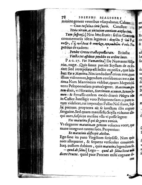 Catalecta Virgilii & aliorum poëtarum Latinorum veterum poematia: cum commentariis Iosephi Scaligeri Iul. Caes. fil