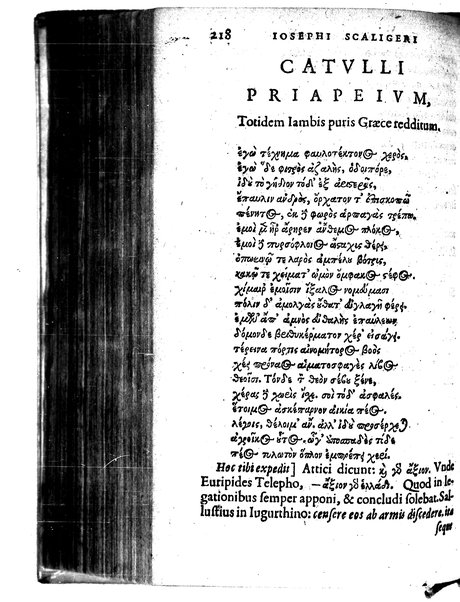 Catalecta Virgilii & aliorum poëtarum Latinorum veterum poematia: cum commentariis Iosephi Scaligeri Iul. Caes. fil