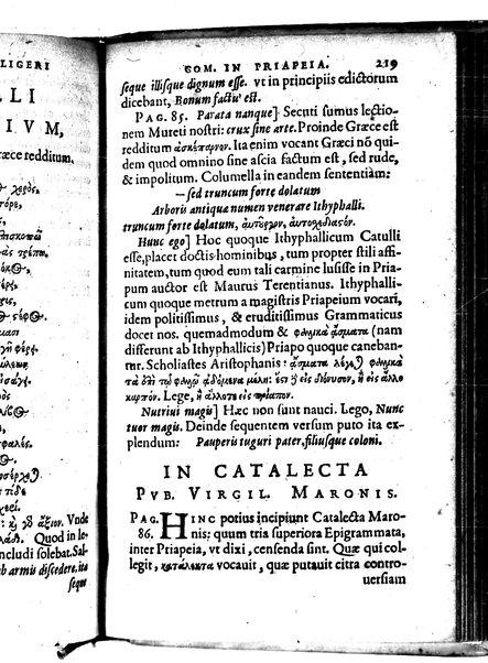 Catalecta Virgilii & aliorum poëtarum Latinorum veterum poematia: cum commentariis Iosephi Scaligeri Iul. Caes. fil