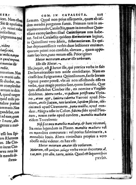 Catalecta Virgilii & aliorum poëtarum Latinorum veterum poematia: cum commentariis Iosephi Scaligeri Iul. Caes. fil