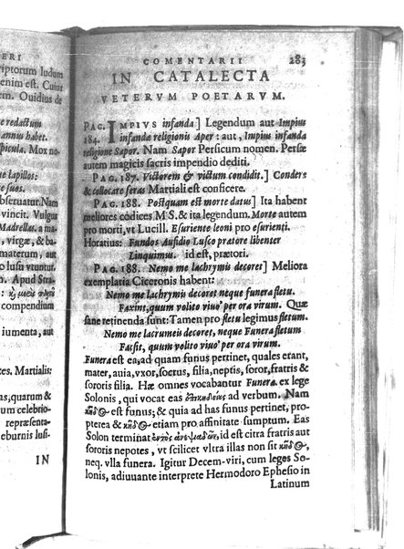 Catalecta Virgilii & aliorum poëtarum Latinorum veterum poematia: cum commentariis Iosephi Scaligeri Iul. Caes. fil