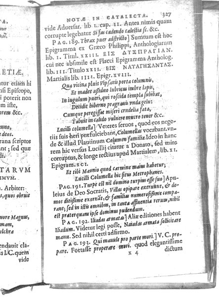 Catalecta Virgilii & aliorum poëtarum Latinorum veterum poematia: cum commentariis Iosephi Scaligeri Iul. Caes. fil