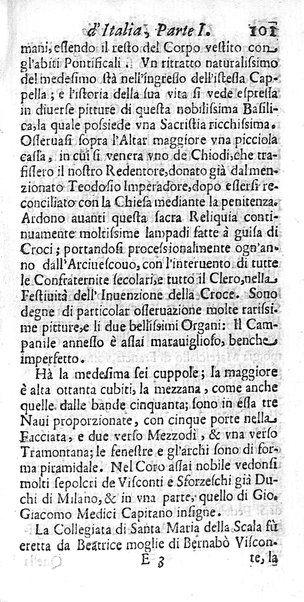 Il nuouo itinerario d'Italia di Francesco Scotti ora corretto, supplito, & accresciuto di molte erudizioni istoriche, e di figure in rame; nel quale si descriuono li viaggi principali della medesima, gli stati, città, isole, porti, fortezze & altri luoghi, e loro curiosità e distanze; con la notizia de' vescouati, e arciuescouati compresi in essa