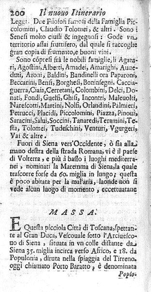 Il nuouo itinerario d'Italia di Francesco Scotti ora corretto, supplito, & accresciuto di molte erudizioni istoriche, e di figure in rame; nel quale si descriuono li viaggi principali della medesima, gli stati, città, isole, porti, fortezze & altri luoghi, e loro curiosità e distanze; con la notizia de' vescouati, e arciuescouati compresi in essa