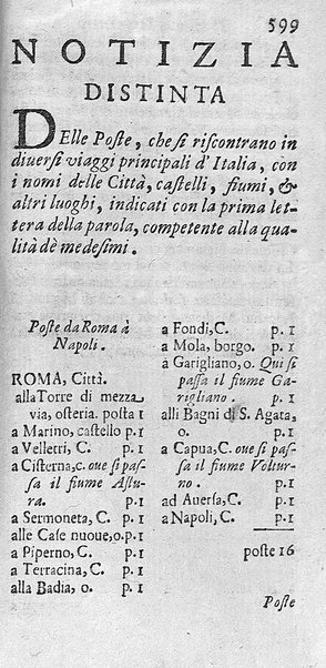 Il nuouo itinerario d'Italia di Francesco Scotti ora corretto, supplito, & accresciuto di molte erudizioni istoriche, e di figure in rame; nel quale si descriuono li viaggi principali della medesima, gli stati, città, isole, porti, fortezze & altri luoghi, e loro curiosità e distanze; con la notizia de' vescouati, e arciuescouati compresi in essa