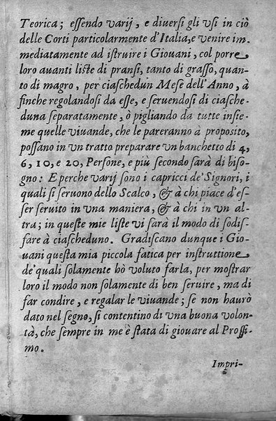 Breuita' di scalcaria di Giacomo Colorsi da Pelestrina per li giouani virtuosi. All'ill.mo & reu.mo ... card. Degli Albizi