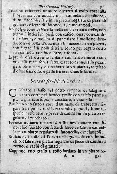 Breuita' di scalcaria di Giacomo Colorsi da Pelestrina per li giouani virtuosi. All'ill.mo & reu.mo ... card. Degli Albizi