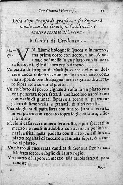 Breuita' di scalcaria di Giacomo Colorsi da Pelestrina per li giouani virtuosi. All'ill.mo & reu.mo ... card. Degli Albizi