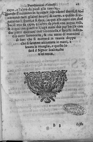 Breuita' di scalcaria di Giacomo Colorsi da Pelestrina per li giouani virtuosi. All'ill.mo & reu.mo ... card. Degli Albizi