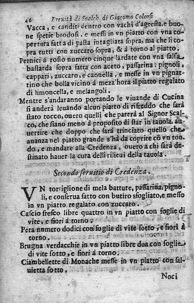 Breuita' di scalcaria di Giacomo Colorsi da Pelestrina per li giouani virtuosi. All'ill.mo & reu.mo ... card. Degli Albizi