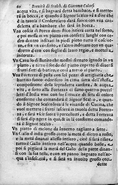 Breuita' di scalcaria di Giacomo Colorsi da Pelestrina per li giouani virtuosi. All'ill.mo & reu.mo ... card. Degli Albizi