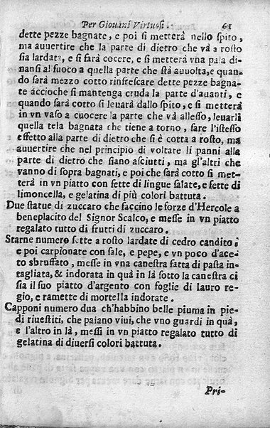 Breuita' di scalcaria di Giacomo Colorsi da Pelestrina per li giouani virtuosi. All'ill.mo & reu.mo ... card. Degli Albizi