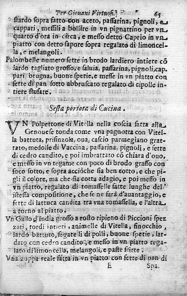 Breuita' di scalcaria di Giacomo Colorsi da Pelestrina per li giouani virtuosi. All'ill.mo & reu.mo ... card. Degli Albizi