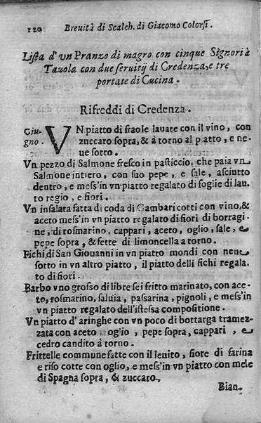 Breuita' di scalcaria di Giacomo Colorsi da Pelestrina per li giouani virtuosi. All'ill.mo & reu.mo ... card. Degli Albizi