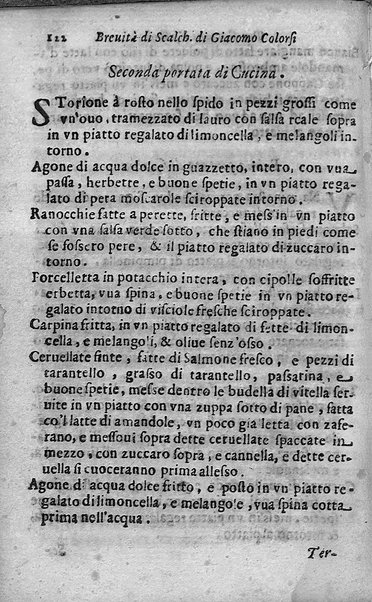 Breuita' di scalcaria di Giacomo Colorsi da Pelestrina per li giouani virtuosi. All'ill.mo & reu.mo ... card. Degli Albizi