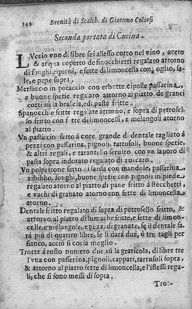 Breuita' di scalcaria di Giacomo Colorsi da Pelestrina per li giouani virtuosi. All'ill.mo & reu.mo ... card. Degli Albizi