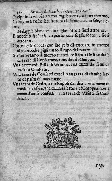 Breuita' di scalcaria di Giacomo Colorsi da Pelestrina per li giouani virtuosi. All'ill.mo & reu.mo ... card. Degli Albizi
