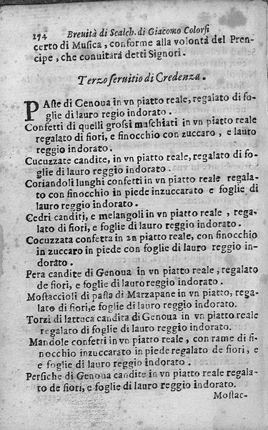 Breuita' di scalcaria di Giacomo Colorsi da Pelestrina per li giouani virtuosi. All'ill.mo & reu.mo ... card. Degli Albizi